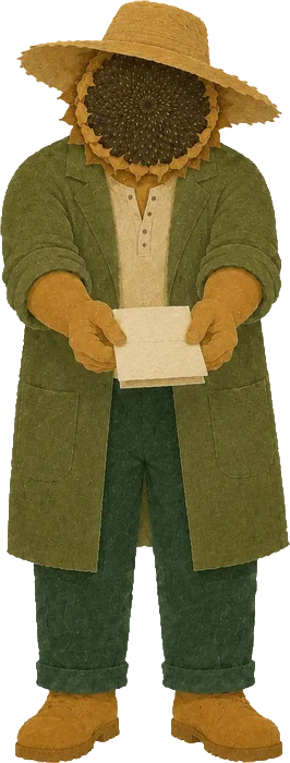 The gardener, offering a seed