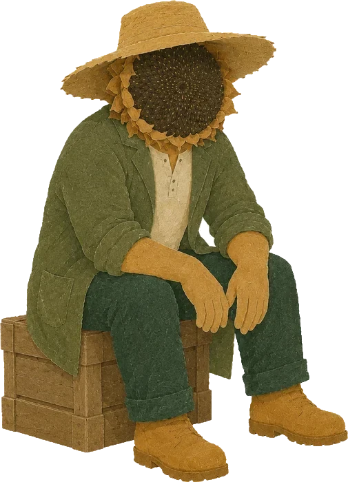 The gardener, offering a seed